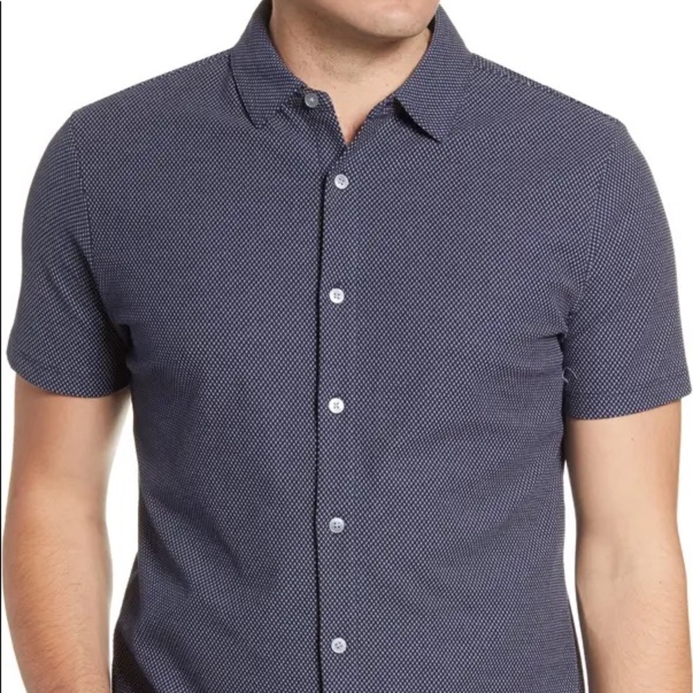 Broderick Short Sleeve Knit Button-Up Shirt